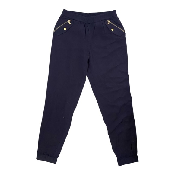Michael Kors navy blue rayon lightweight zippered jogger pant. Sz.8 - Picture 3 of 15